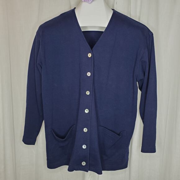 Jones New York Sport Knit Navy Cardigan, PM - Picture 1 of 6